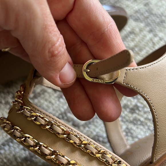 CHANEL gold chain multi strand wooden wedges - Picture 6 of 12